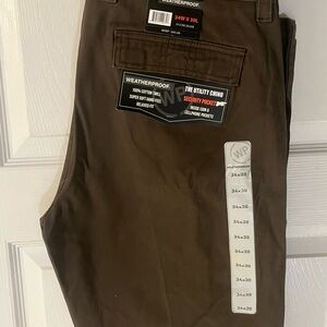 Weatherproof Brown Utility Chino Pants for Men